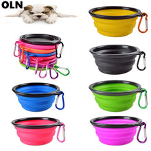 Load image into Gallery viewer, Pet Silica Gel Bowl Dog Cat Collapsible Silicone Dow Bowl Candy Color Outdoor Travel Portable Puppy Food Container Feeder Dish